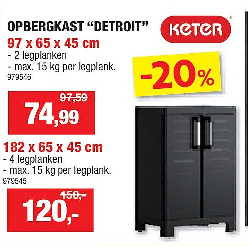 OPBERGKAST “DETROIT” 97 x 65 x 45 cm