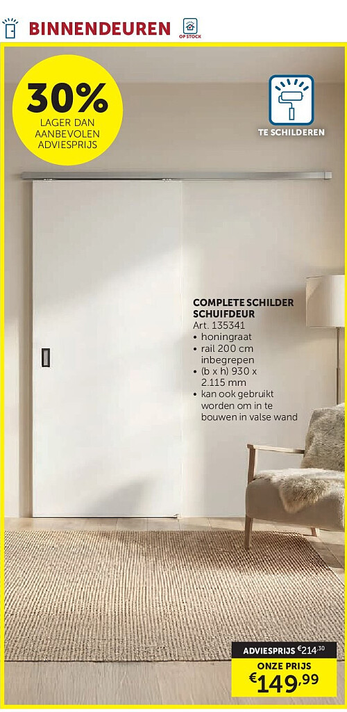 COMPLETE SCHILDER SCHUIFDEUR