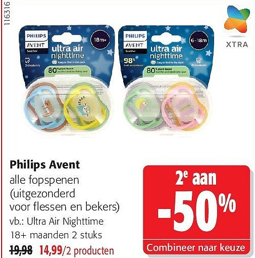 Philips Avent Ultra Air Nighttime 18+ maanden 2 stuks