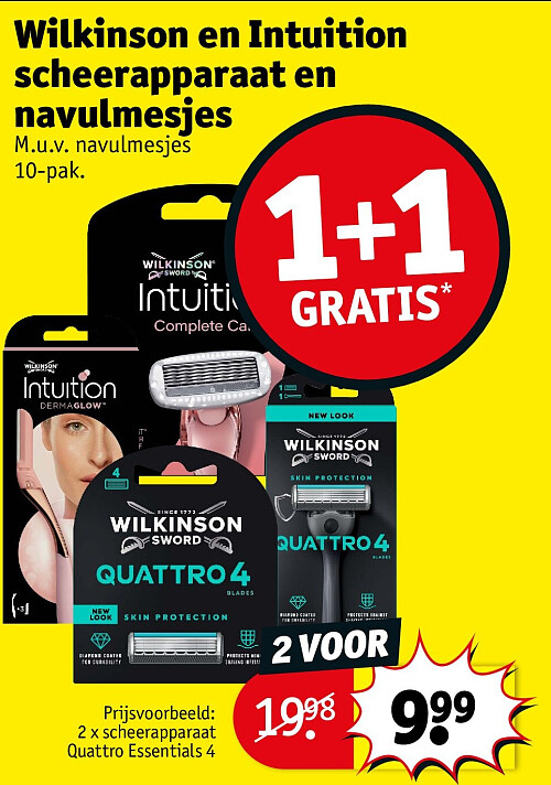Wilkinson en Intuition scheerapparaat en navulmesjes