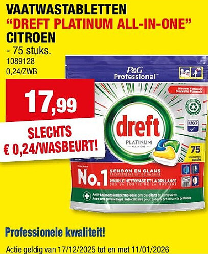 VAATWASTABLETTEN “DREFT PLATINUM ALL-IN-ONE” CITROEN