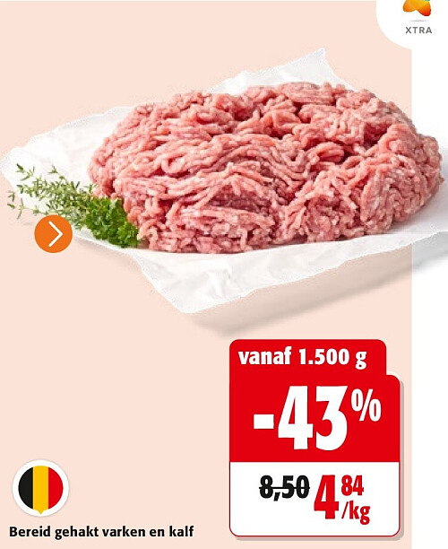 Bereid gehakt varken en kalf