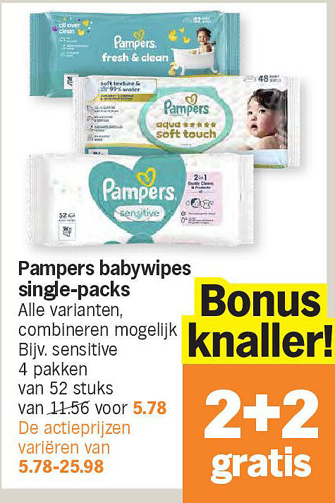 Pampers babywipes single-packs