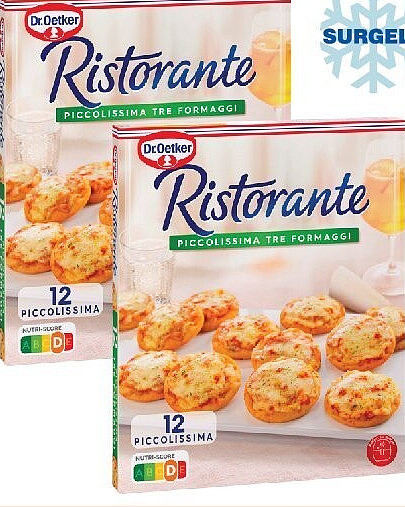Mini pizzas au fromage surgelées Dr. Oetker x12, 288 g