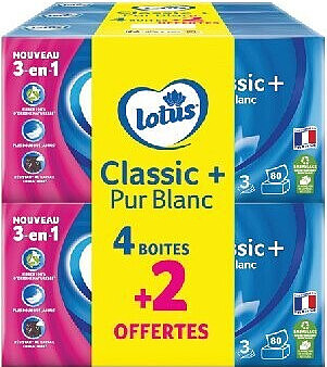Boîte de mouchoirs Lotus Classic+ Pur Blanc