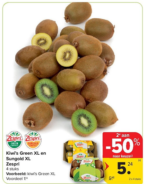 Kiwi’s Green XL en Sungold XL Zespri