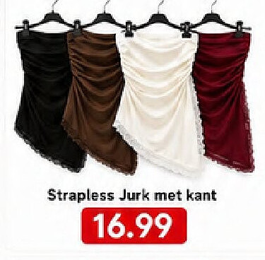 Strapless Jurk met kant