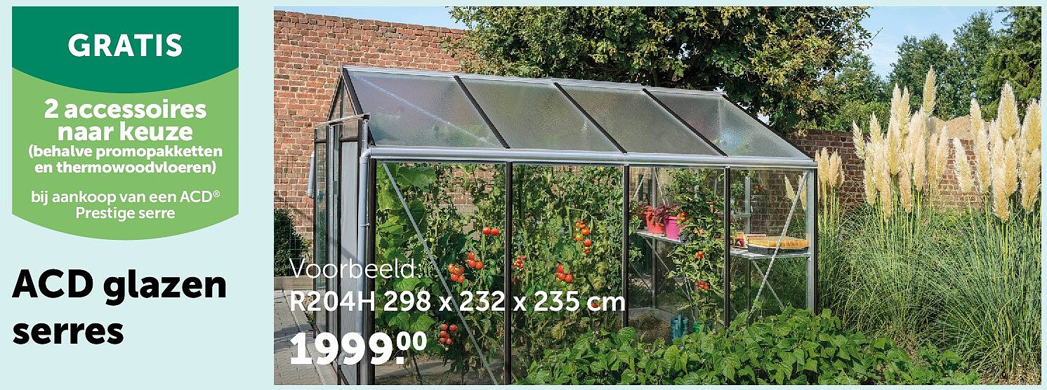 ACD glazen serres R204H 298 x 232 x 235 cm
