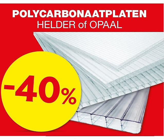 POLYCARBONAATPLATEN HELDER of OPAAL