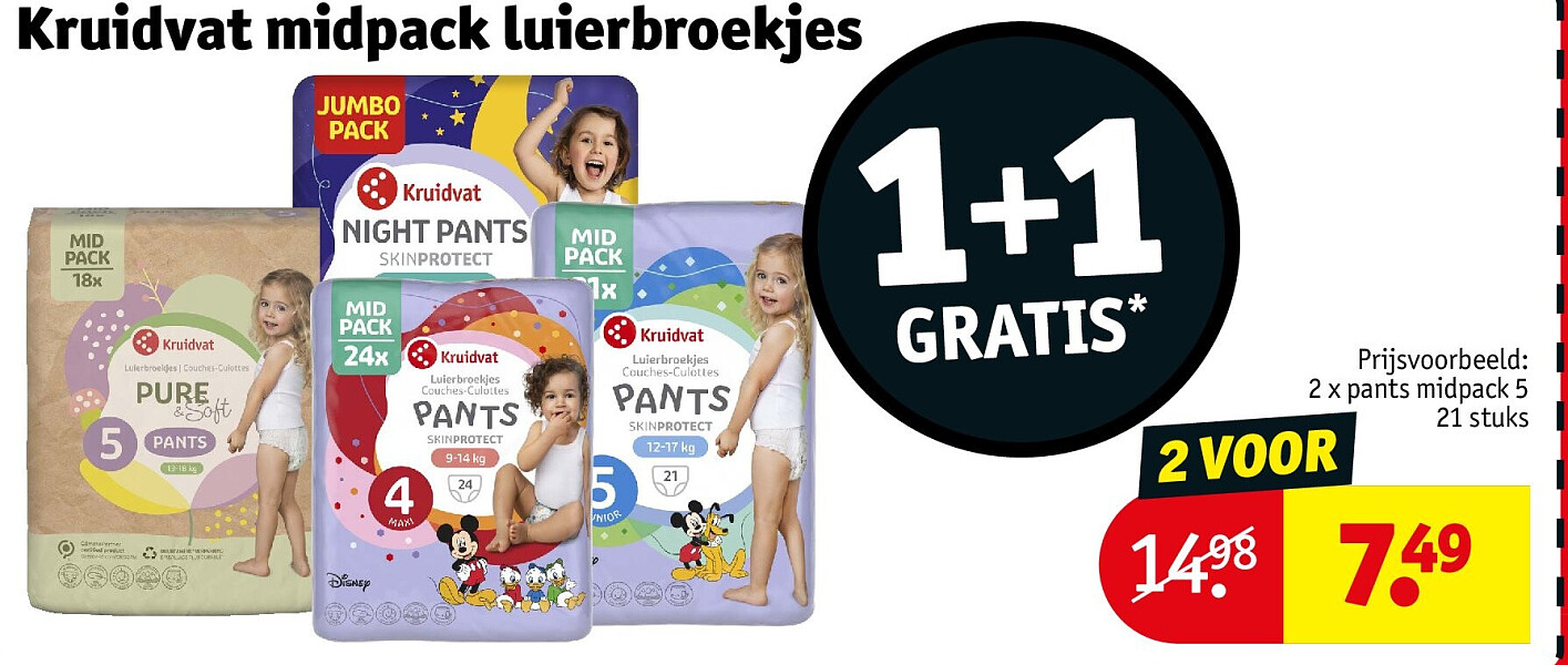 Kruidvat midpack luierbroekjes 2 VOOR