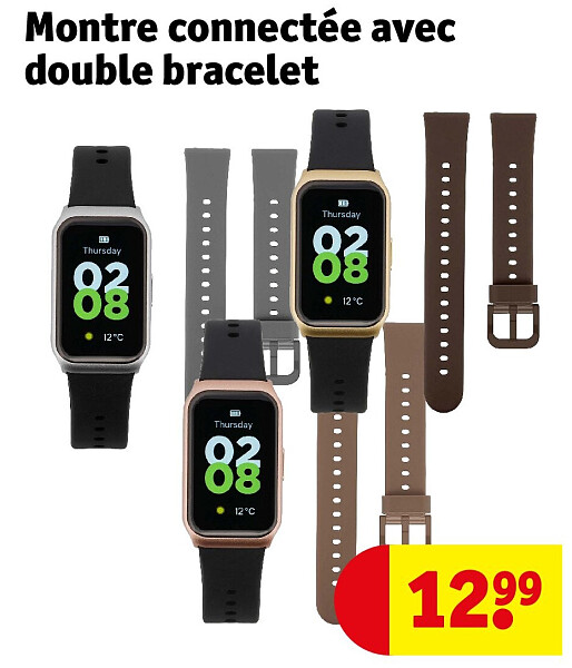 Montre connectée avec double bracelet