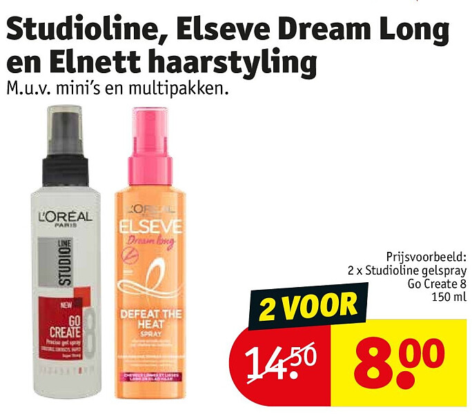 Studioline, Elseve Dream Long en Elnett haarstyling