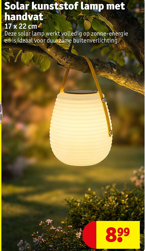 Solar kunststof lamp met handvat