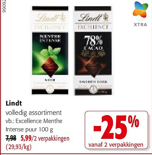 Lindt Excellence Menthe Intense puur 100 g