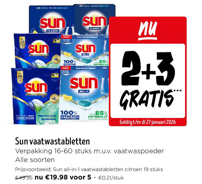 Sun vaatwastabletten