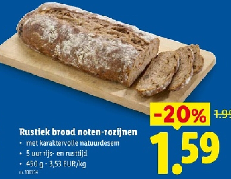 Rustiek brood noten-rozijnen