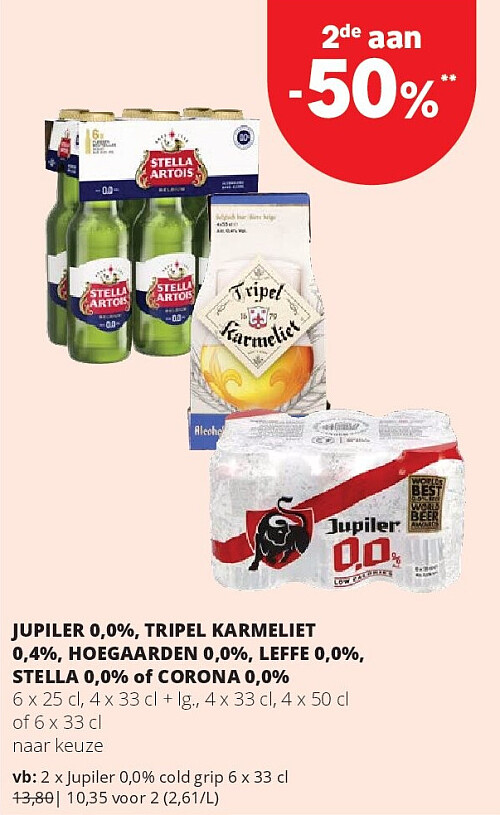Jupiler 0,0% cold grip 6 x 33 cl
