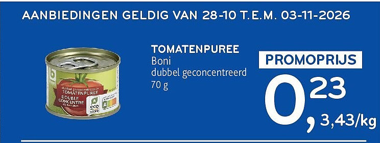 TOMATENPUREE Boni dubbel geconcentreerd 70 g
