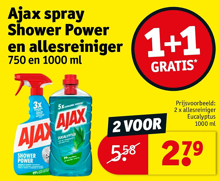Ajax spray Shower Power en allesreiniger