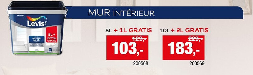 Levis peinture murale mat 6l blanc