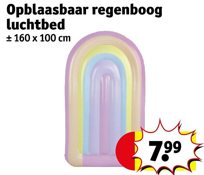 Opblaasbaar regenboog luchtbed