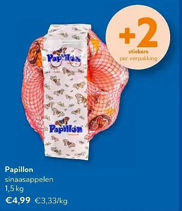 Papillon sinaasappelen 1,5 kg