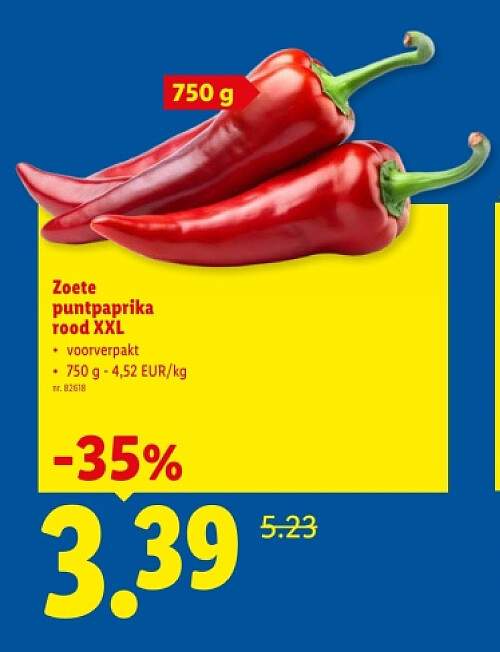 Zoete puntpaprika rood XXL