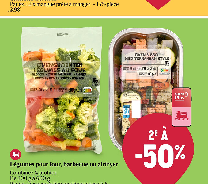 Légumes pour four, barbecue ou airfryer