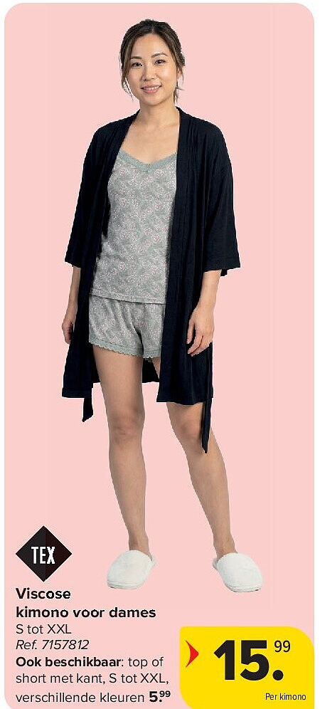 Viscose kimono voor dames