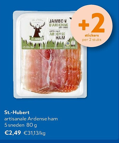 St.-Hubert artisanale Ardense ham 5 sneden 80 g