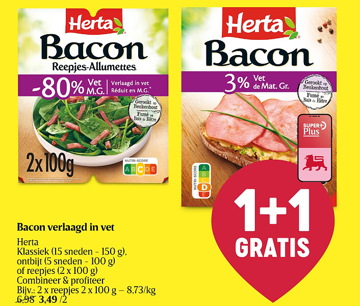 Bacon verlaagd in vet