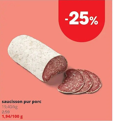 saucisson pur porc