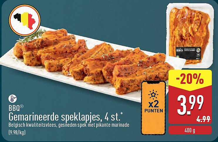 Gemarineerde speklapjes, 4st.