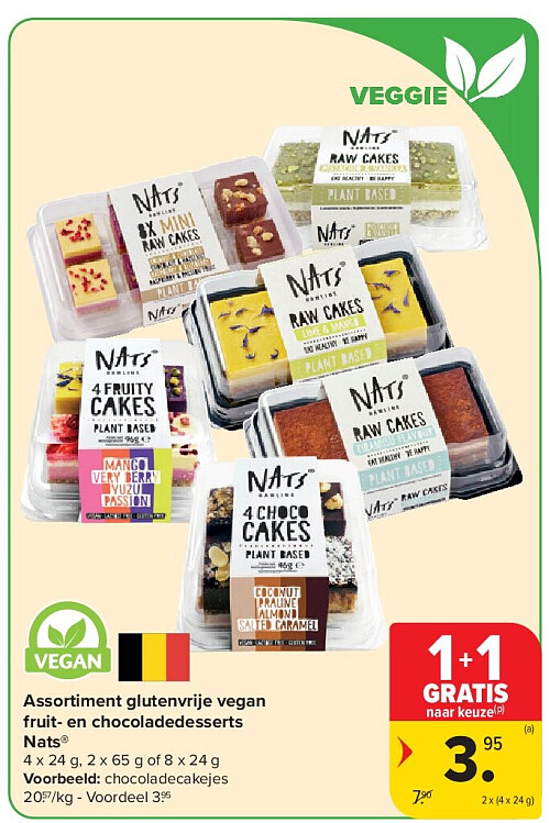 Assortiment glutenvrije vegan fruit- en chocoladedesserts Nats®