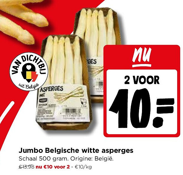 Jumbo Belgische witte asperges