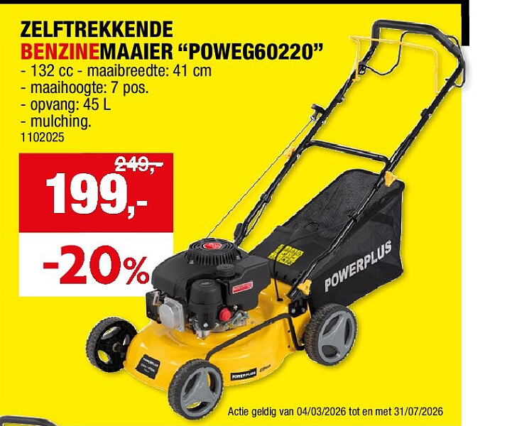 ZELFTREKKENDE BENZINEMAAIER “POWEG60220”