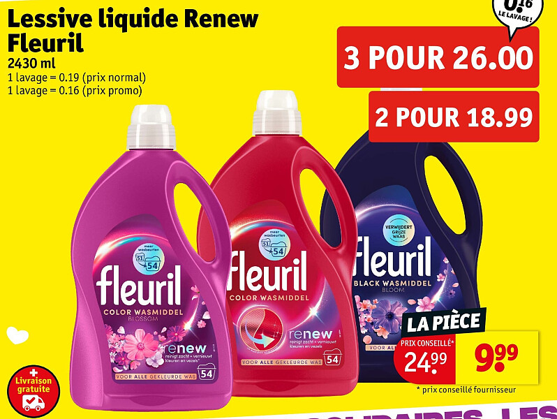 Lessive liquide Renew Fleuril 2430 ml
