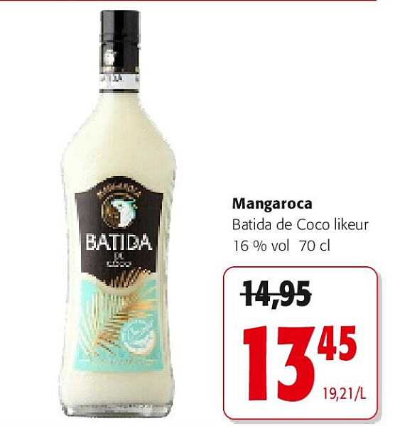Mangaroca Batida de Coco likeur 16 % vol 70 cl