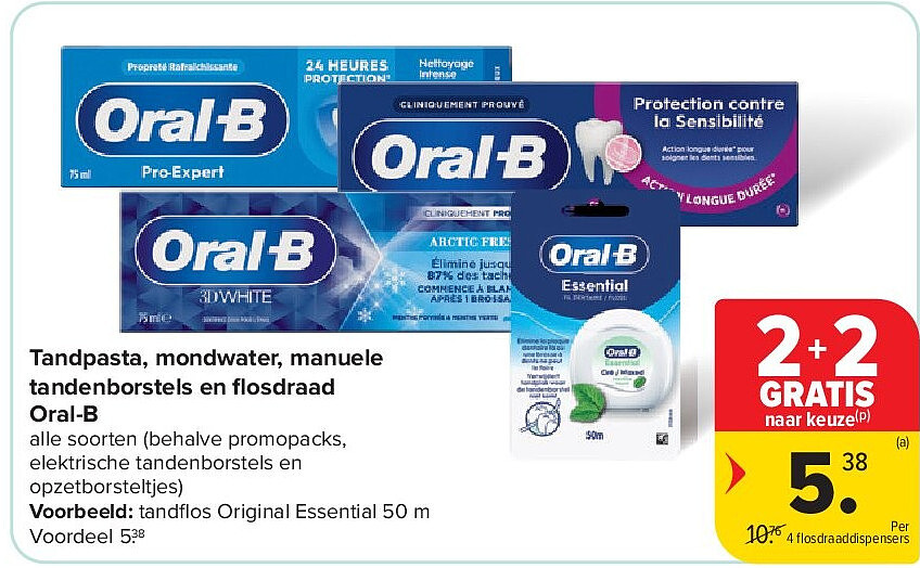 Tandpasta, mondwater, manuele tandenborstels en fl osdraad Oral-B