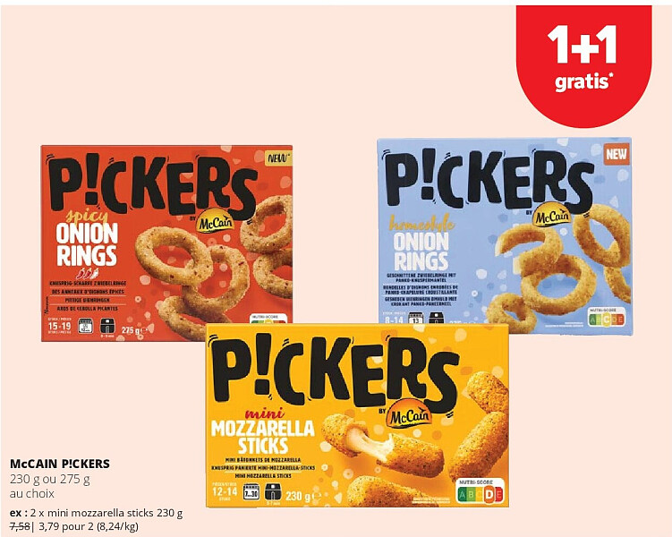 McCAIN P!CKERS mini mozzarella sticks 230 g