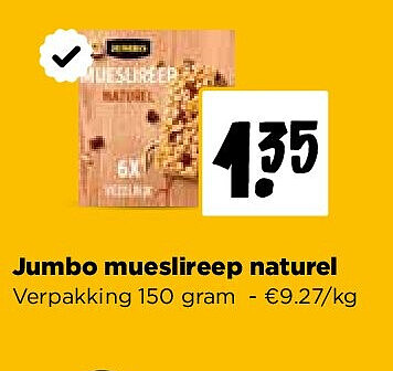 Jumbo mueslireep naturel