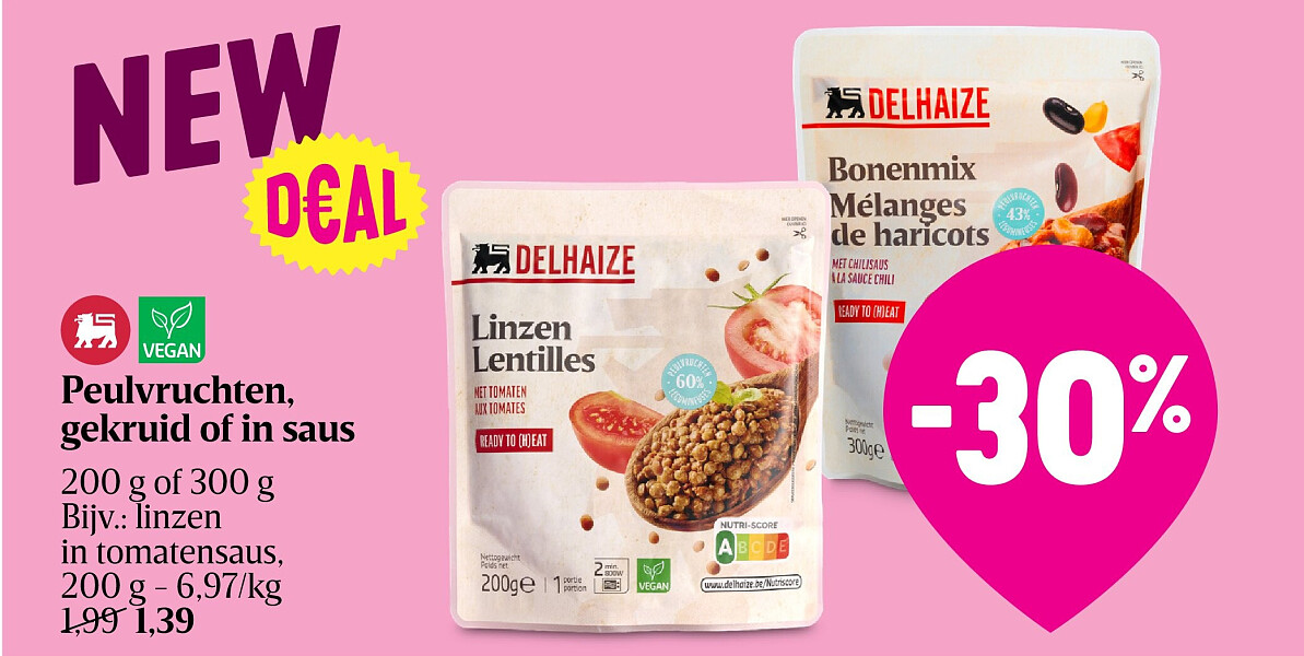 Peulvruchten, gekruid of in saus