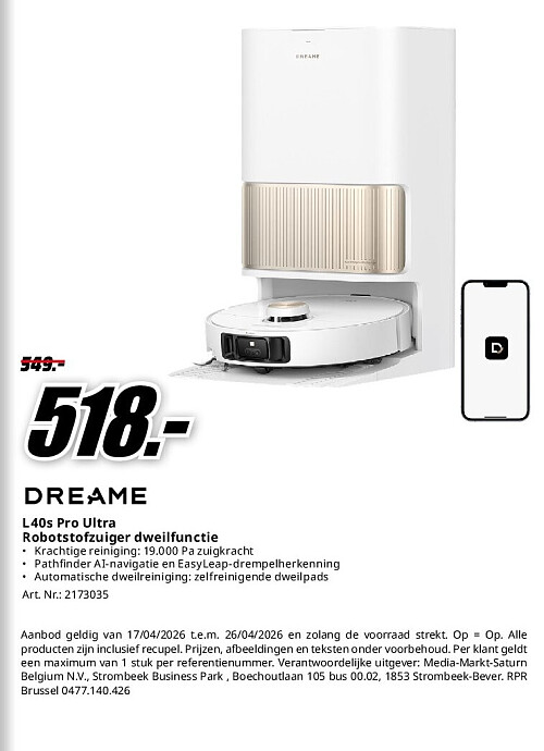 L40s Pro Ultra Robotstofzuiger dweilfunctie