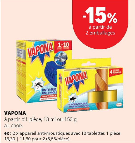 VAPONA à partir d’1 pièce