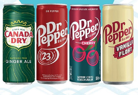 Canada Dry en Dr Pepper blikjes 6 x 33 cl
