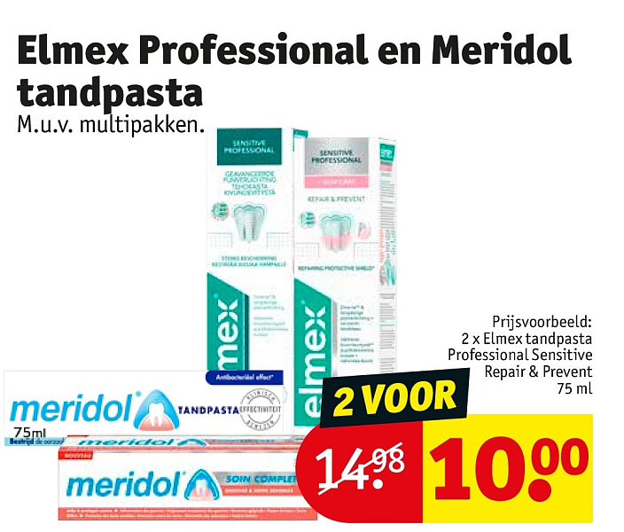Elmex Professional en Meridol tandpasta
