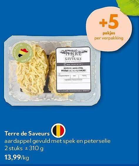 Terre de Saveurs aardappel gevuld met spek en peterselie 2 stuks ± 310 g