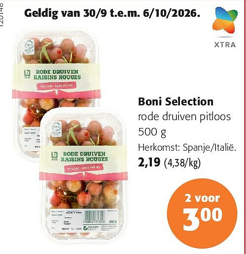 Boni Selection rode druiven pitloos 500 g