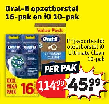 Oral-B opzetborstel 16-pak en iO 10-pak