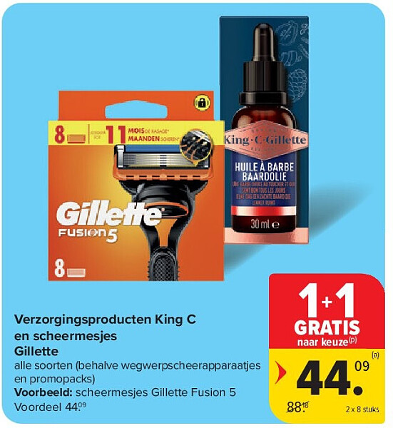 Verzorgingsproducten King C en scheermesjes Gillette